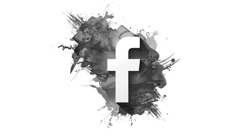 Boya sıçrama efektiyle oluşturulmuş Facebook logosu; sosyal medya reklam yönetimini temsil eden görsel.